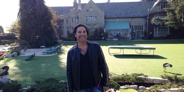 Jonathan Baker visiting the Playboy Mansion.